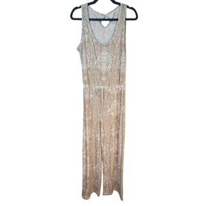 2/$30 Juicy Couture Sleeveless Jumpsuit Small Snake Print Drawstring Waist Camel